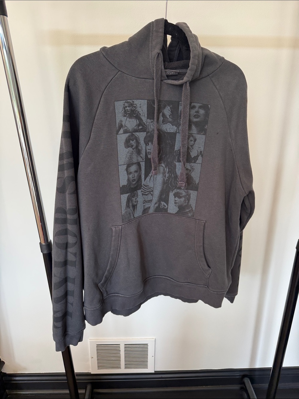 Taylor Swift Eras Tour Washed Charcoal Graphic Pullover Hoodie